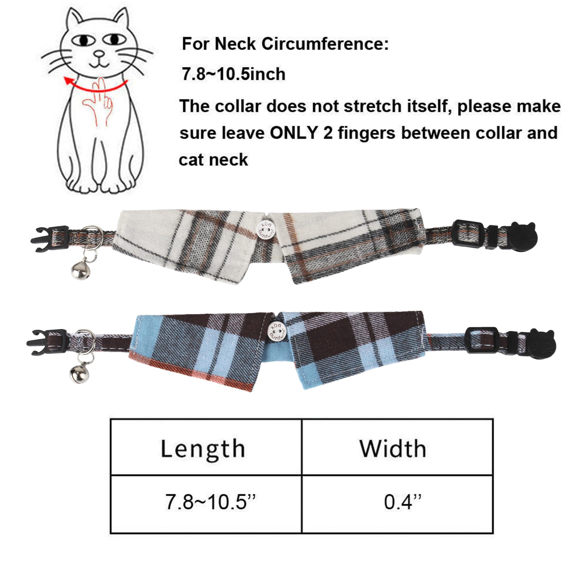 ADOGGYGO conjunto-dos-collares-cuadros, regalo ideal para gatos.