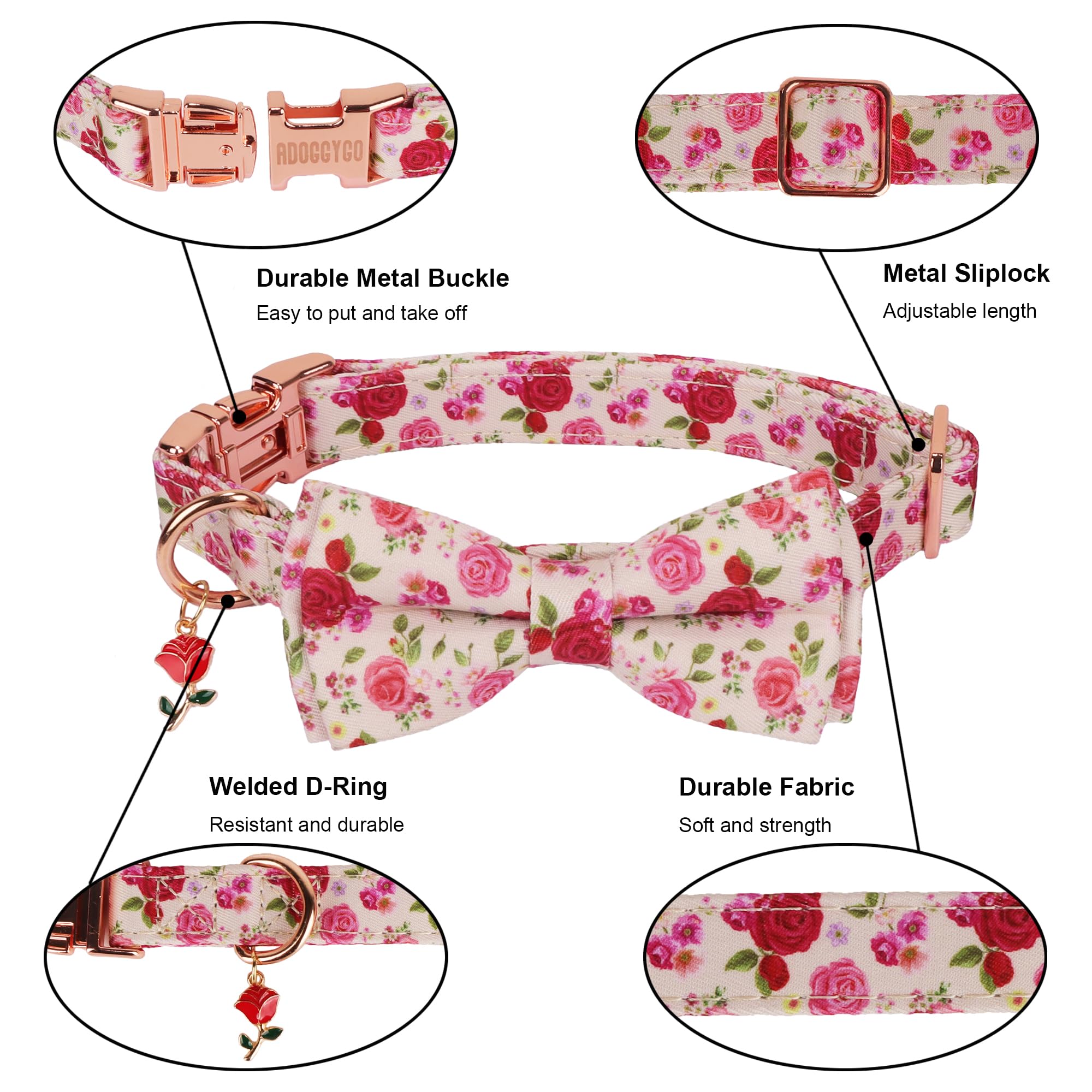 ADOGGYGO empaque con collar floral, ideal para regalar en ocasiones.