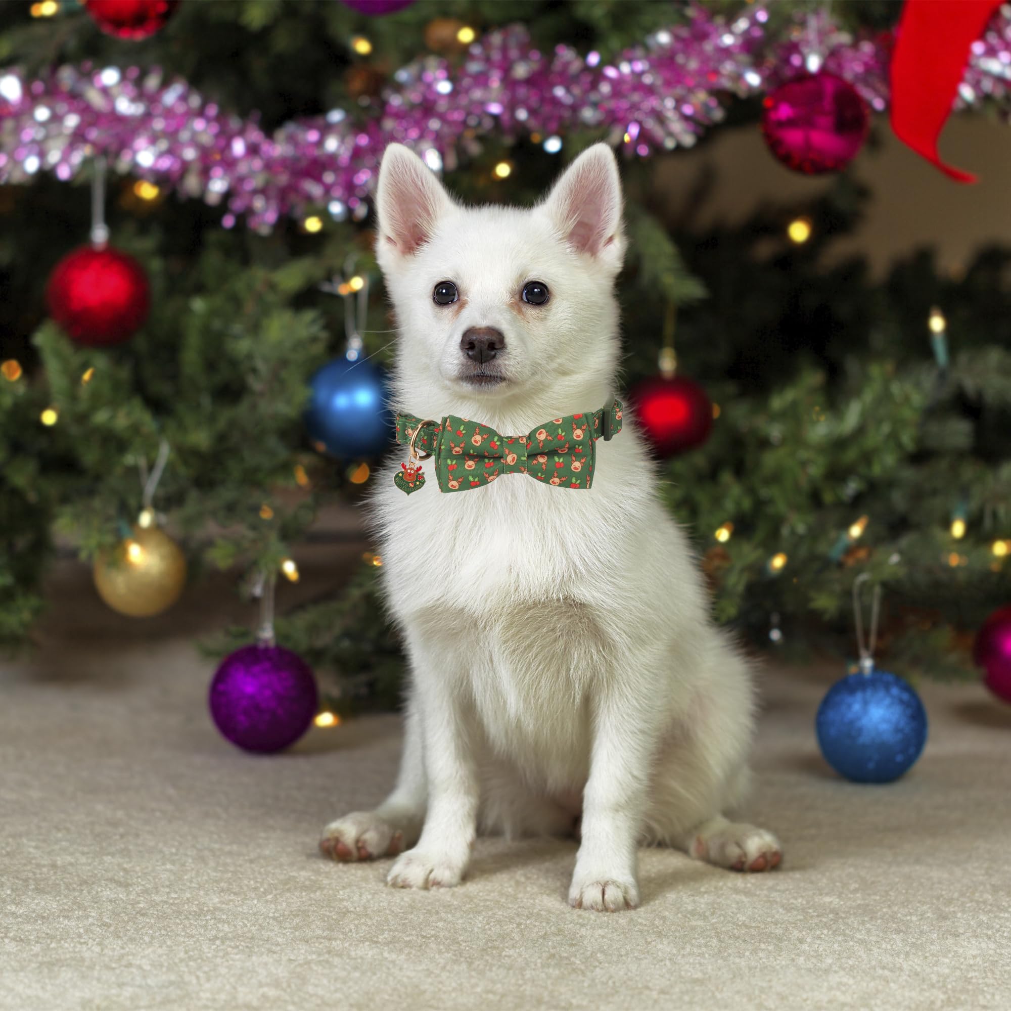 ADOGGYGO collar de poliéster suave para paseos navideños y cómodos