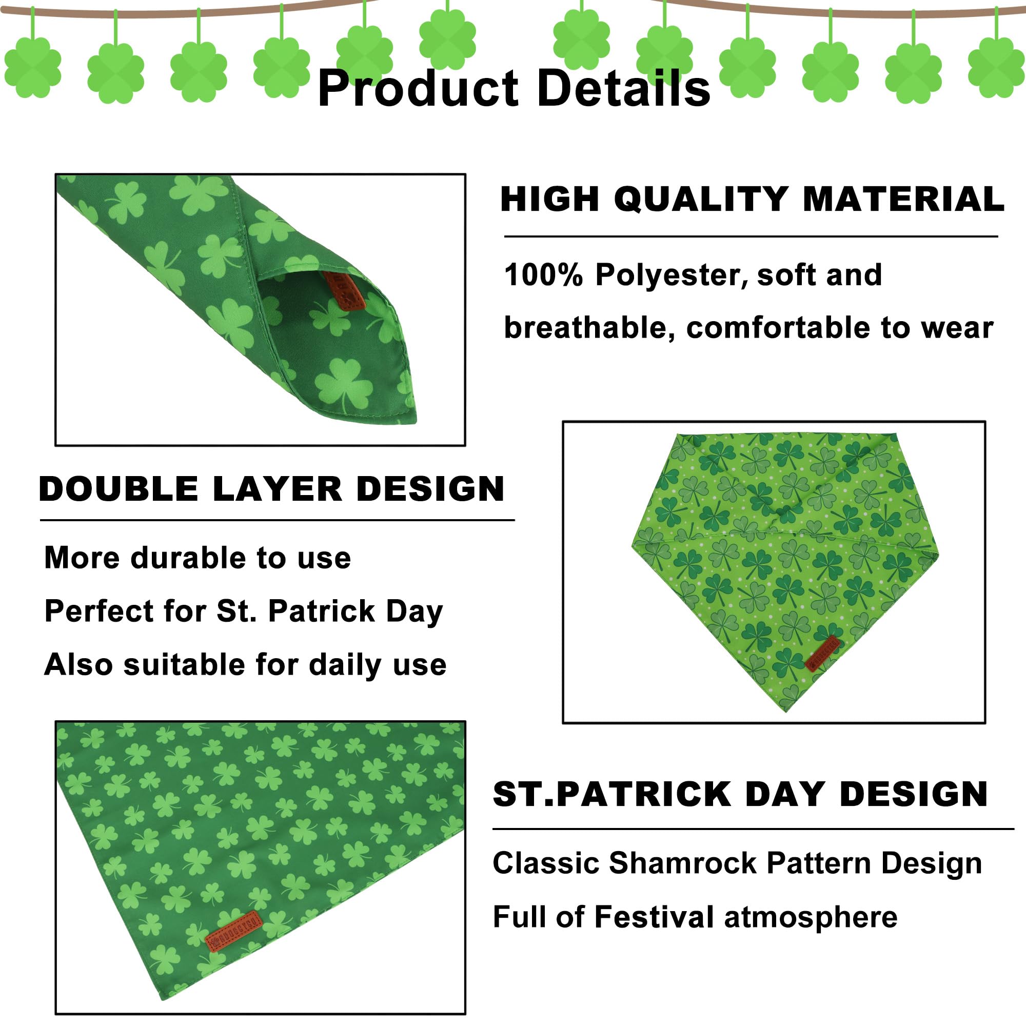 Paquete de dos bandanas verdes de ADOGGYGO para combinar.