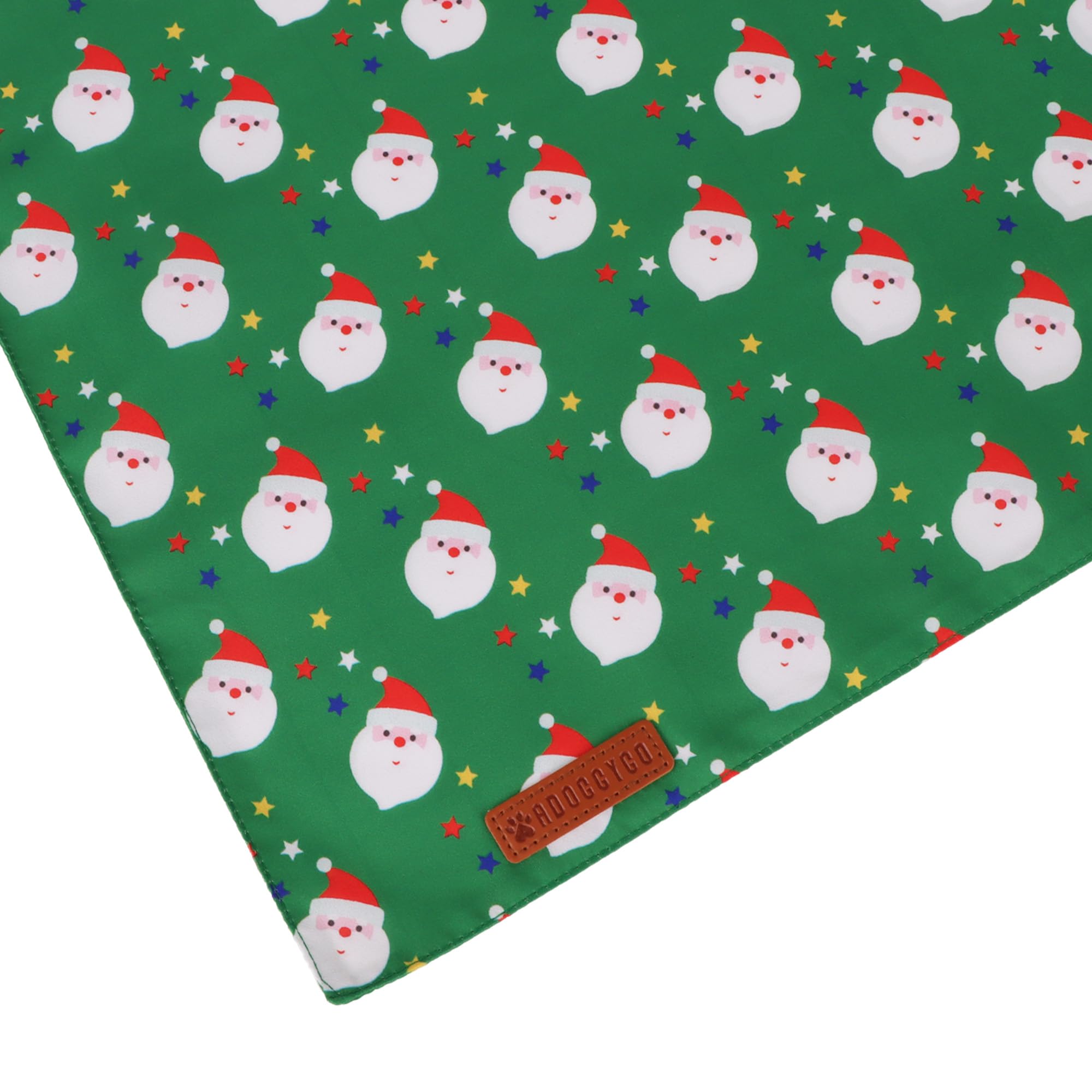 Paquete de dos bandanas ADOGGYGO rojas y verdes para perros pequeños, listos para conjuntos festivos.