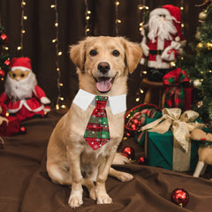 ADOGGYGO pajarita cuadros navidad para perro, elegante para eventos.