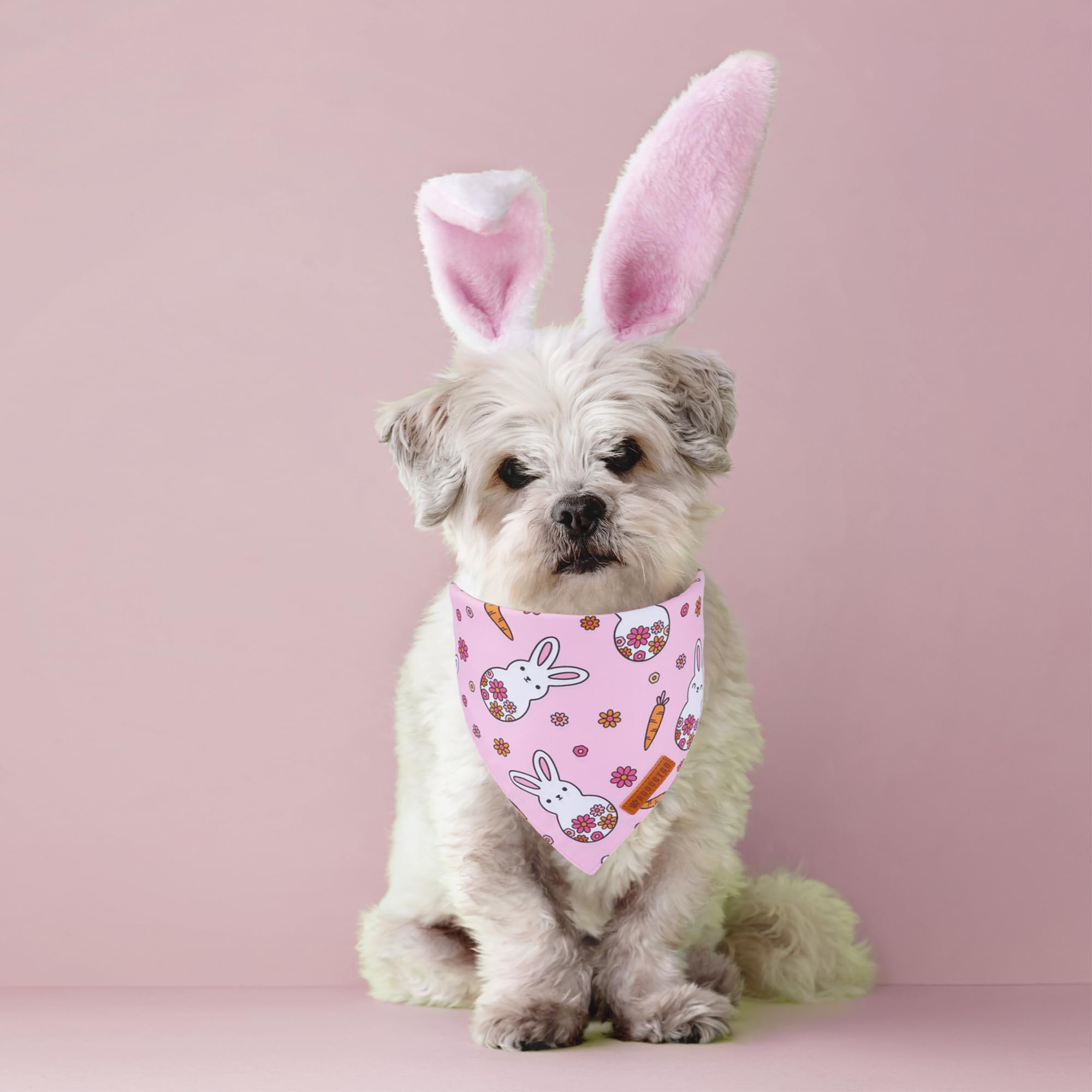 ADOGGYGO pañuelo de Pascua rosa con huevos, toque festivo.