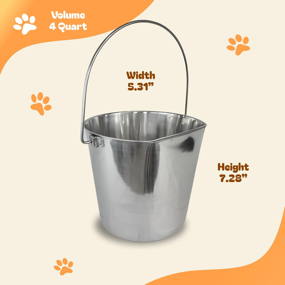 Advance Pet Products balde acero inoxidable 4 cuartos, interior amplio para comida o agua.