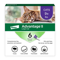 Envase de Advantage II Gato Grande para aplicación tópica mensual sin receta.