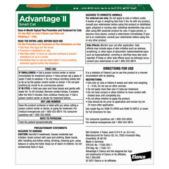 Advantage II Gato Pequeño: tubo aplicador fácil de usar para tratamiento mensual.