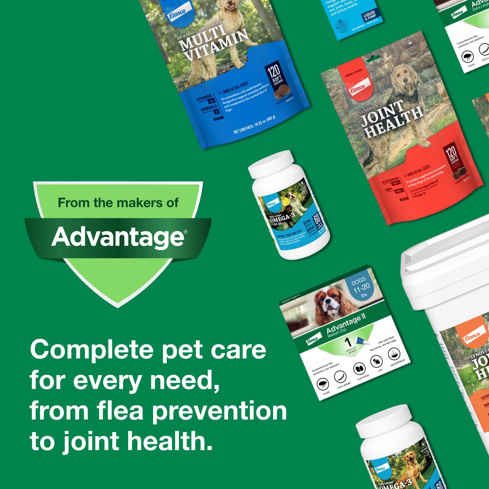 Advantage II para perro grande, etiqueta clara y guía de uso