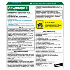 Advantage II para perros medianos: mata pulgas adultas en 12 horas.