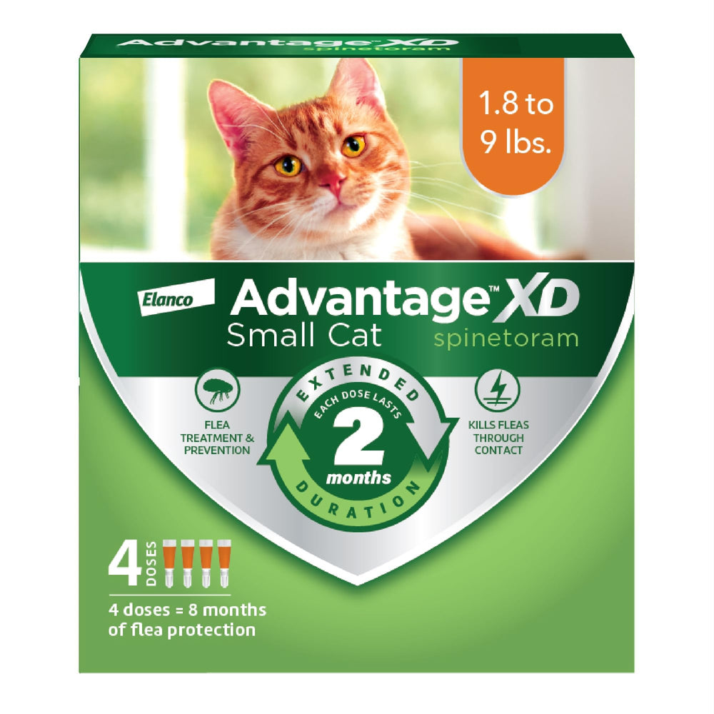 Advantage XD para gatos: aplicación en cuello base del cráneo, protección rápida.