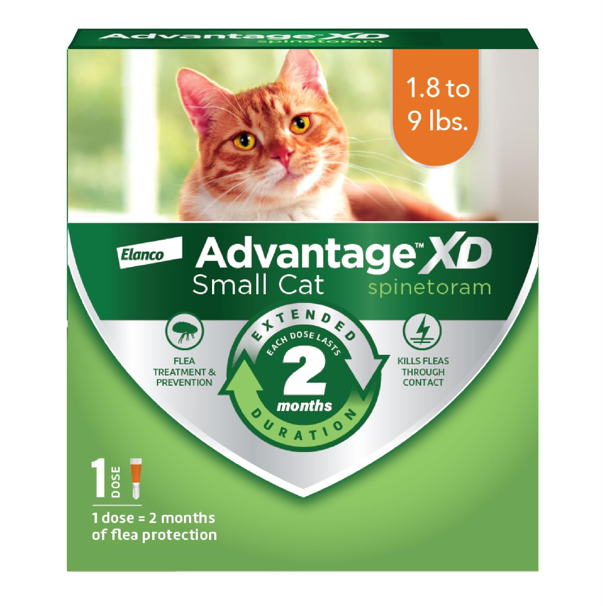 Advantage XD para gato pequeño: aplicación en nuca y protección contra pulgas