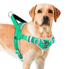 Arnés AdventureMore para perros grandes sin tirones y con reflectante para seguridad nocturna.
