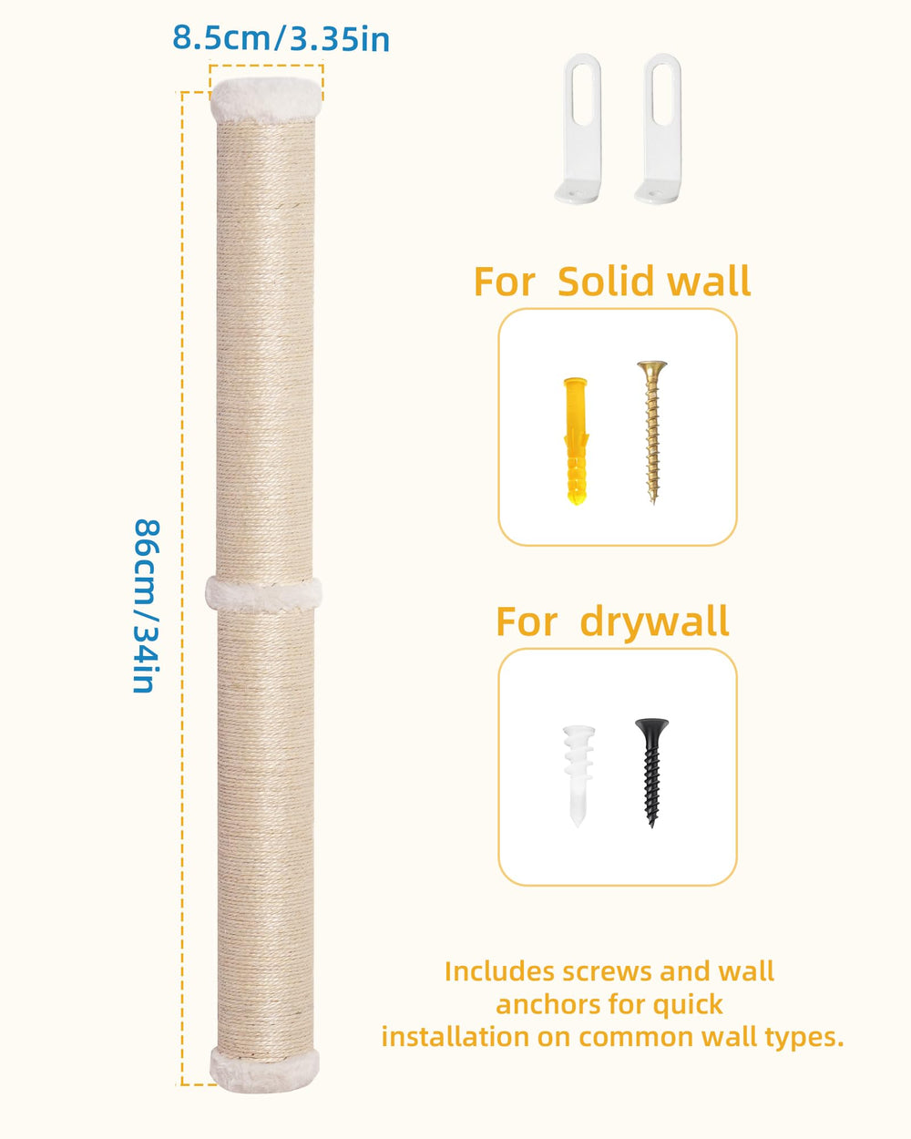 Acabado de sisal resistente Aechonow para gatos grandes.