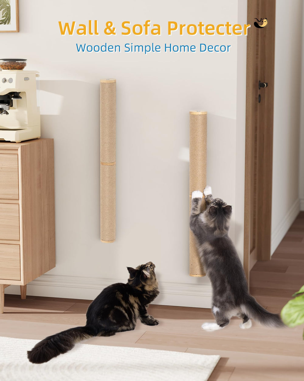 Aechonow dos piezas de rascadores para gatos, ideal para uso diario en casa.