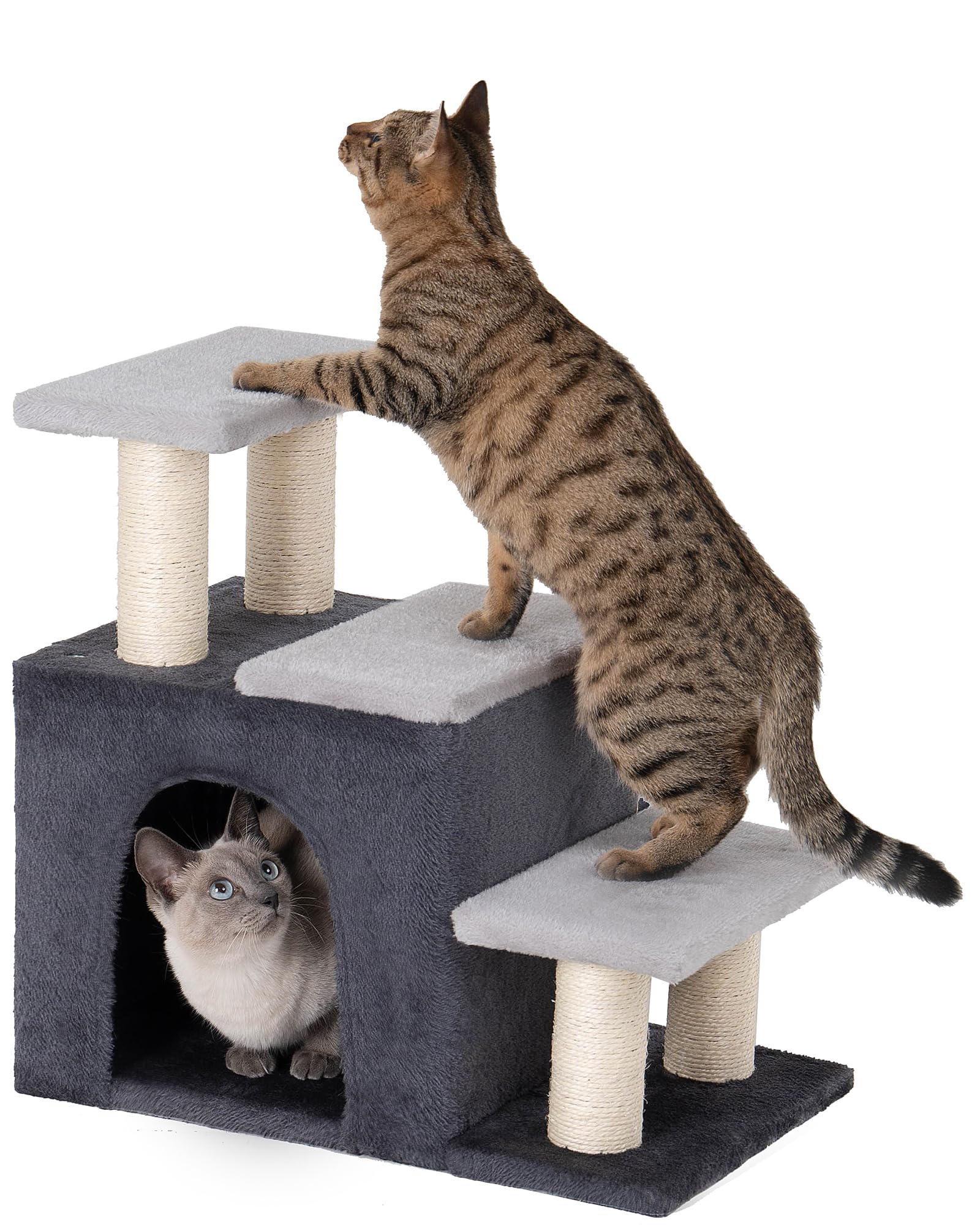 Aechonow escalera 3-en-1 para gatos, facilita subir a camas altas.