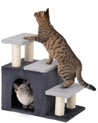 Aechonow escalera 3-en-1 para gatos, facilita subir a camas altas.