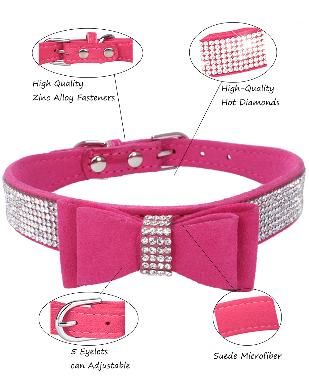 Aecllcea collar ajustable con hebilla de zinc: duradero para perros activos.
