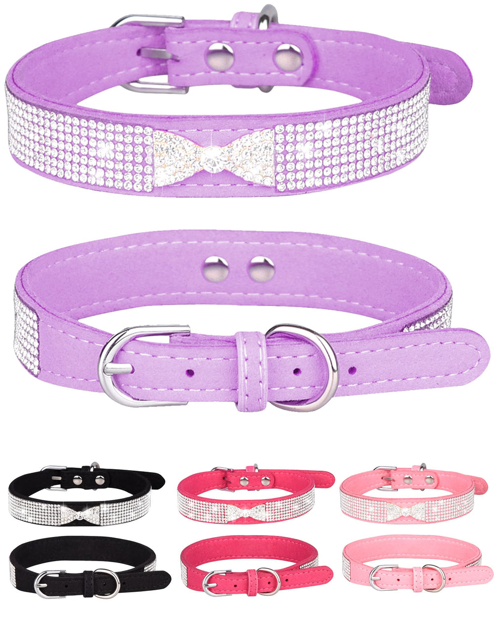 Aecllcea collar para perro pequeño con ajuste suave y brillo