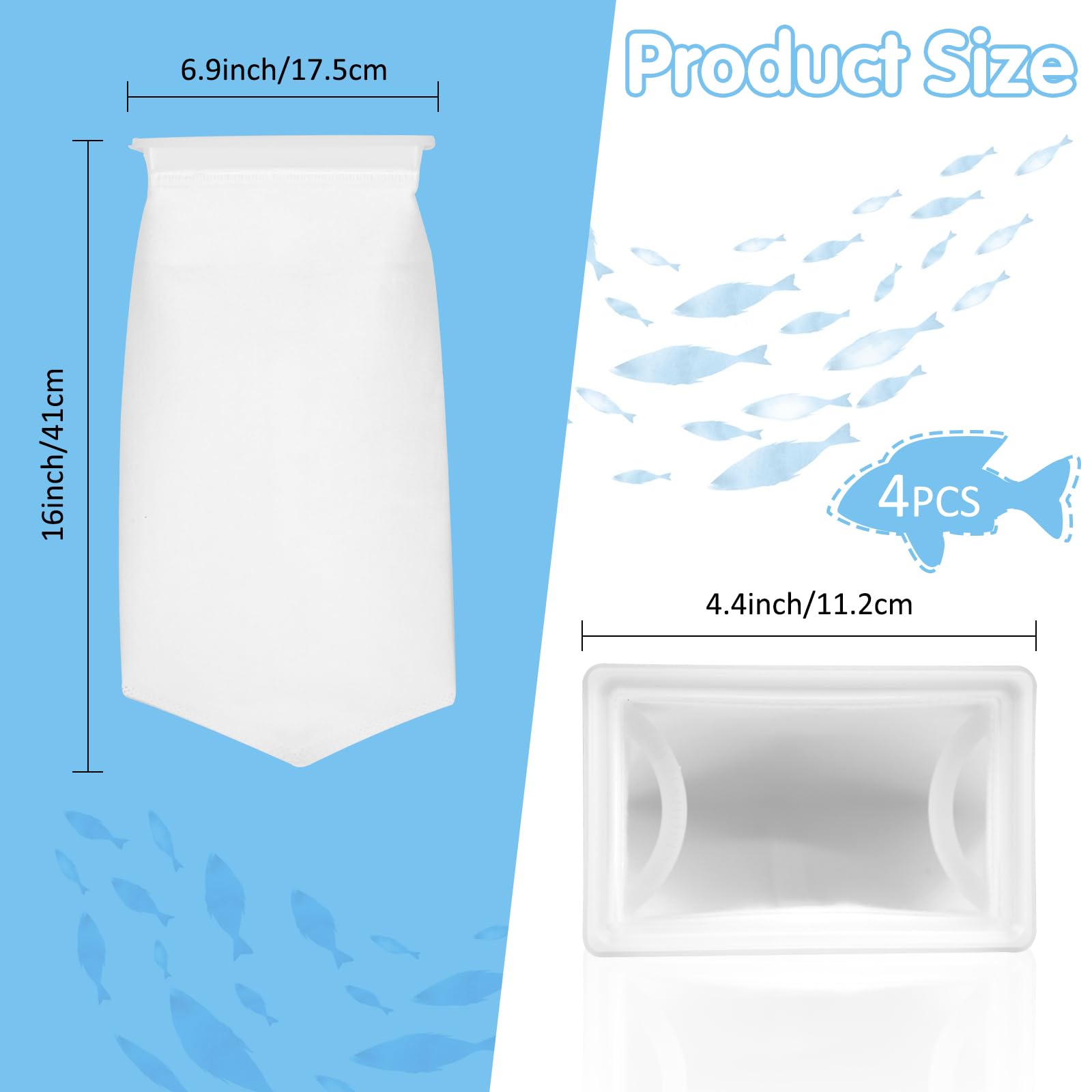 Aemygo bolsa filtro rectangular de 7 pulgadas captura sedimentos para agua más clara.