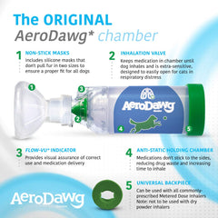 AeroDawg camara antistatica, valvula duradera para inhalacion eficiente