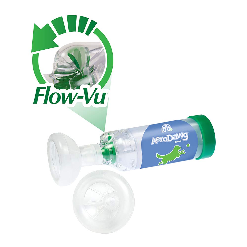 AeroDawg camara inhaladora para perro pequeno, vista frontal, entrega eficiente