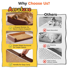 Dimensiones 42x30x7-5 pulgadas de Aeroluxe para perros grandes.