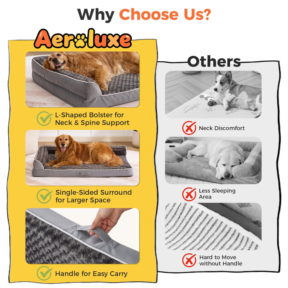 Cama Aeroluxe para perros grandes con dimensiones 42x30x7,5 pulgadas
