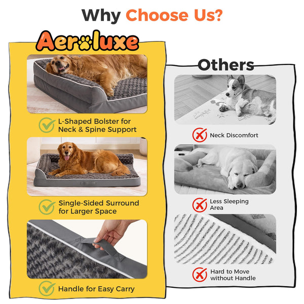 Cama Aeroluxe de tamaño 36x27x6.5 para perros grandes