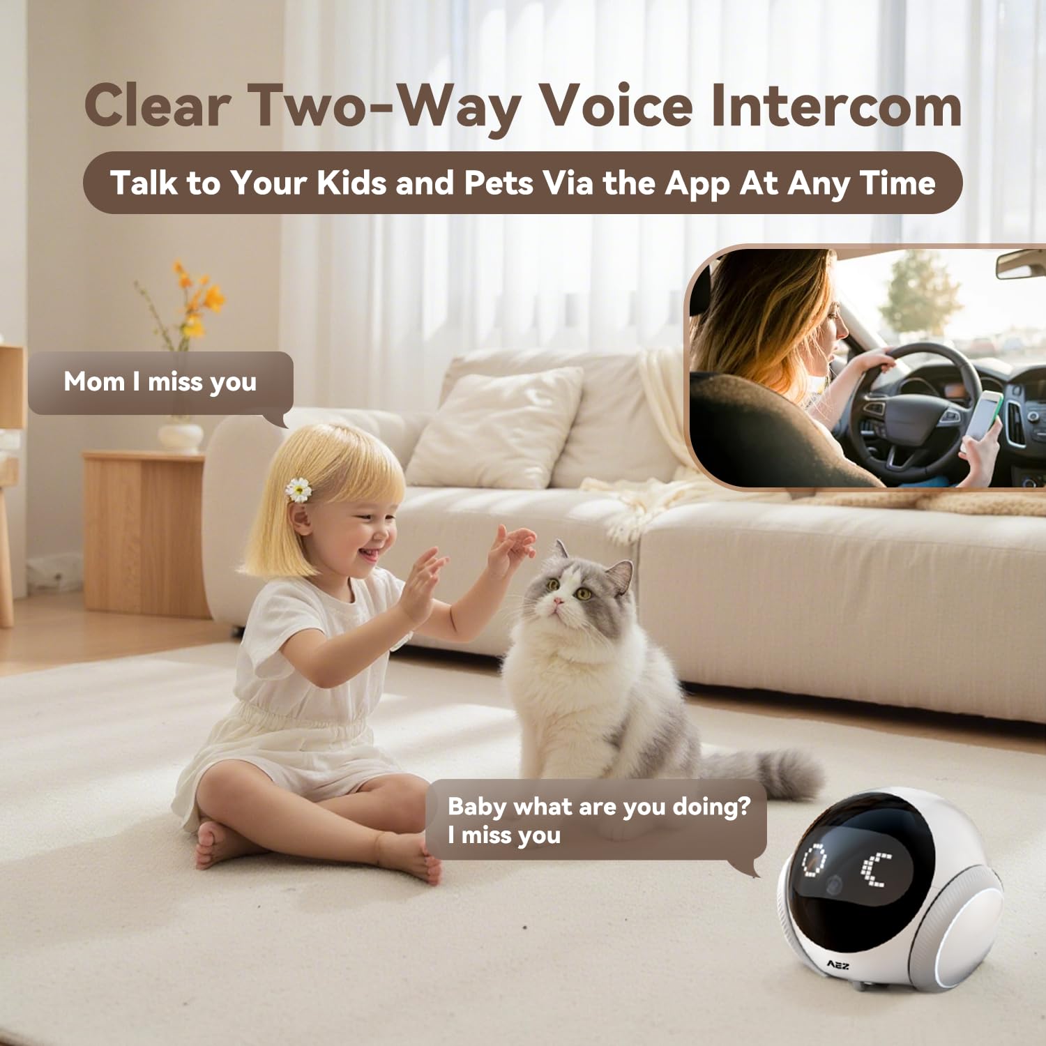 AEZ Robot Camera modos de movimiento: interactúa con tus mascotas de forma divertida.