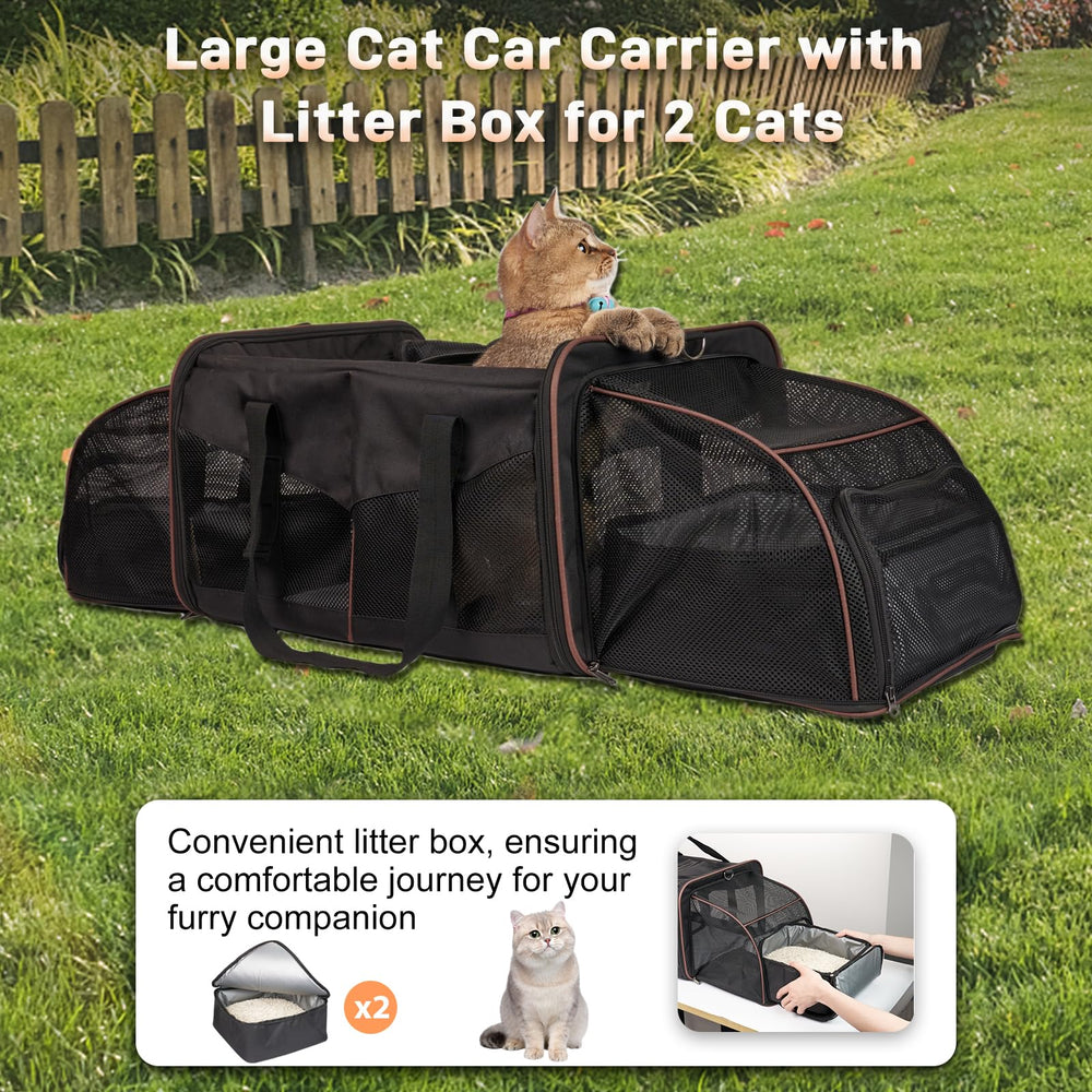 A.FATI transportín doble gatos para casa y exterior, versátil y cómodo.