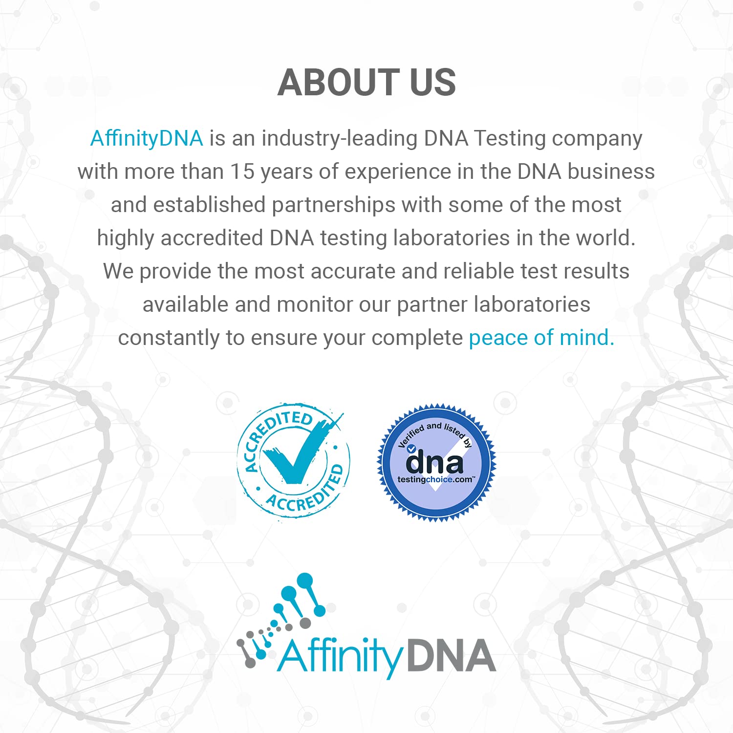 El kit de recolección simple de AffinityDNA facilita recoger la muestra.