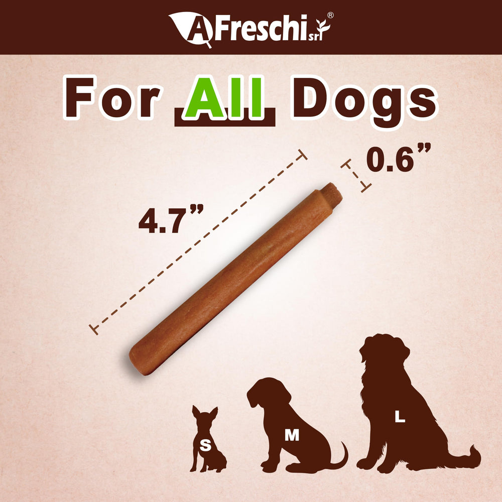A Freschi srl palitos bañados para perros, textura crujiente y recompensa ideal.