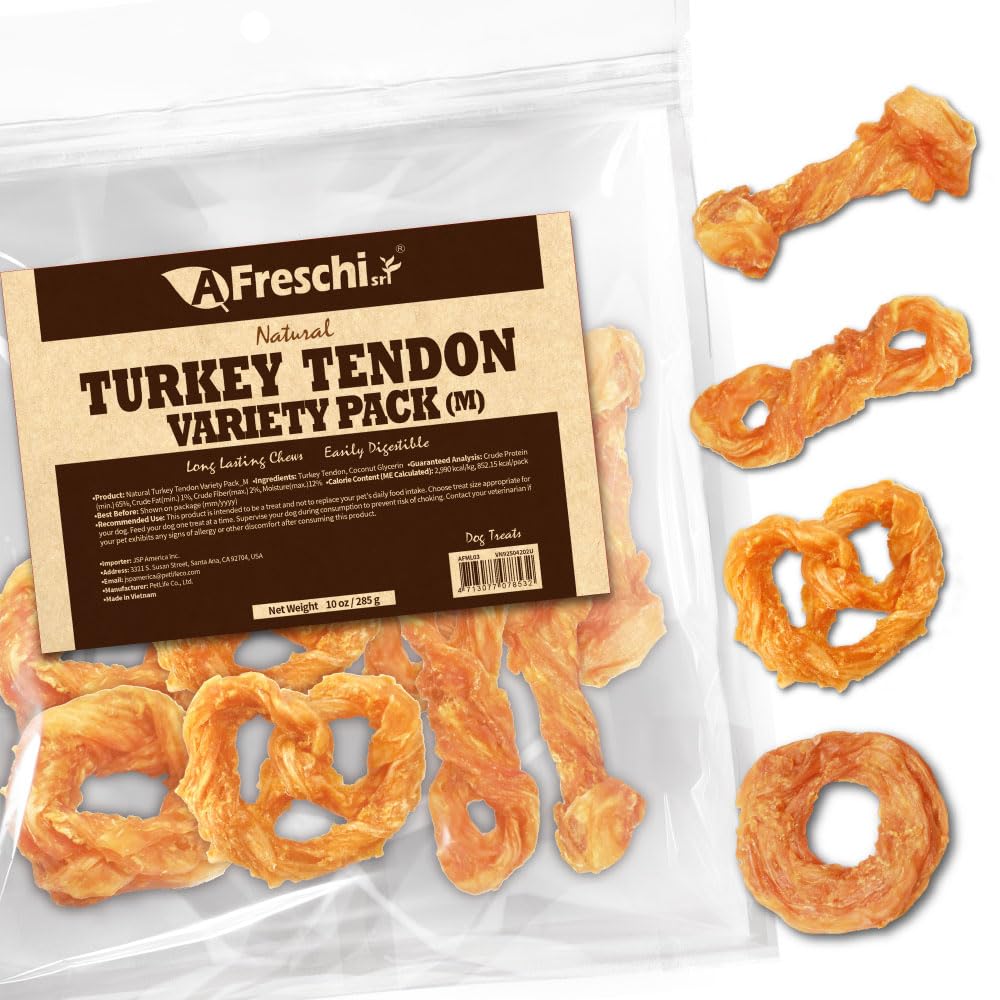 A Freschi srl tendones de pavo para perros, procedencia Estados Unidos, proteína natural.