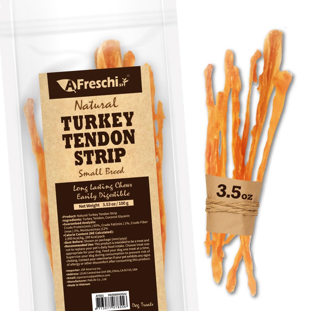 A Freschi tendones de pavo USA: tiras masticables para perros.