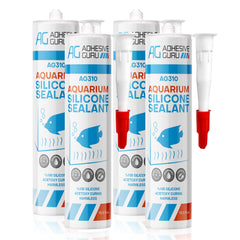 AG Adhesive Guru silicona para acuario clara, pack4, aplicación limpia de sellado