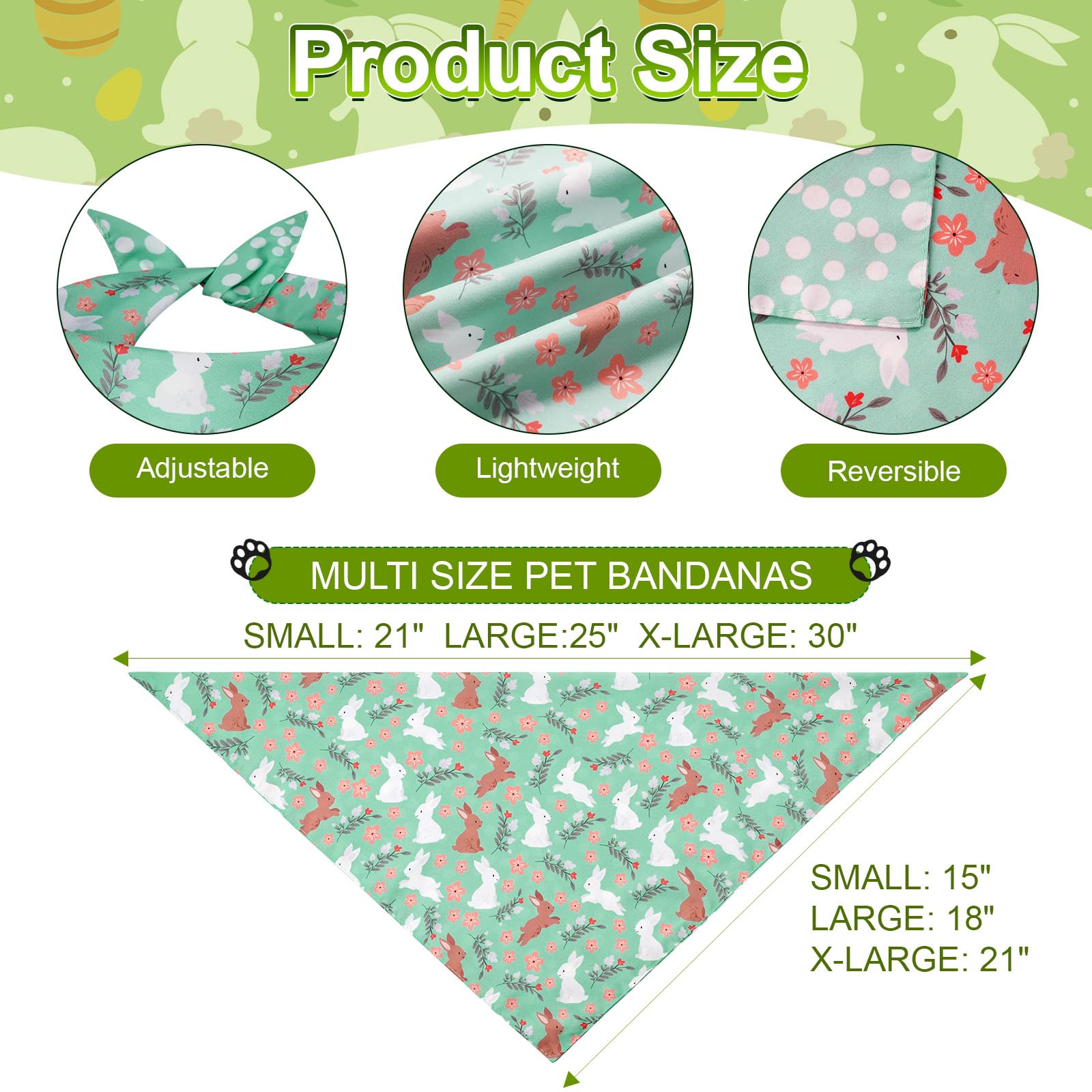 Bandanas Agroon Pascua con tallas ajustables para mascotas de todos tamaños