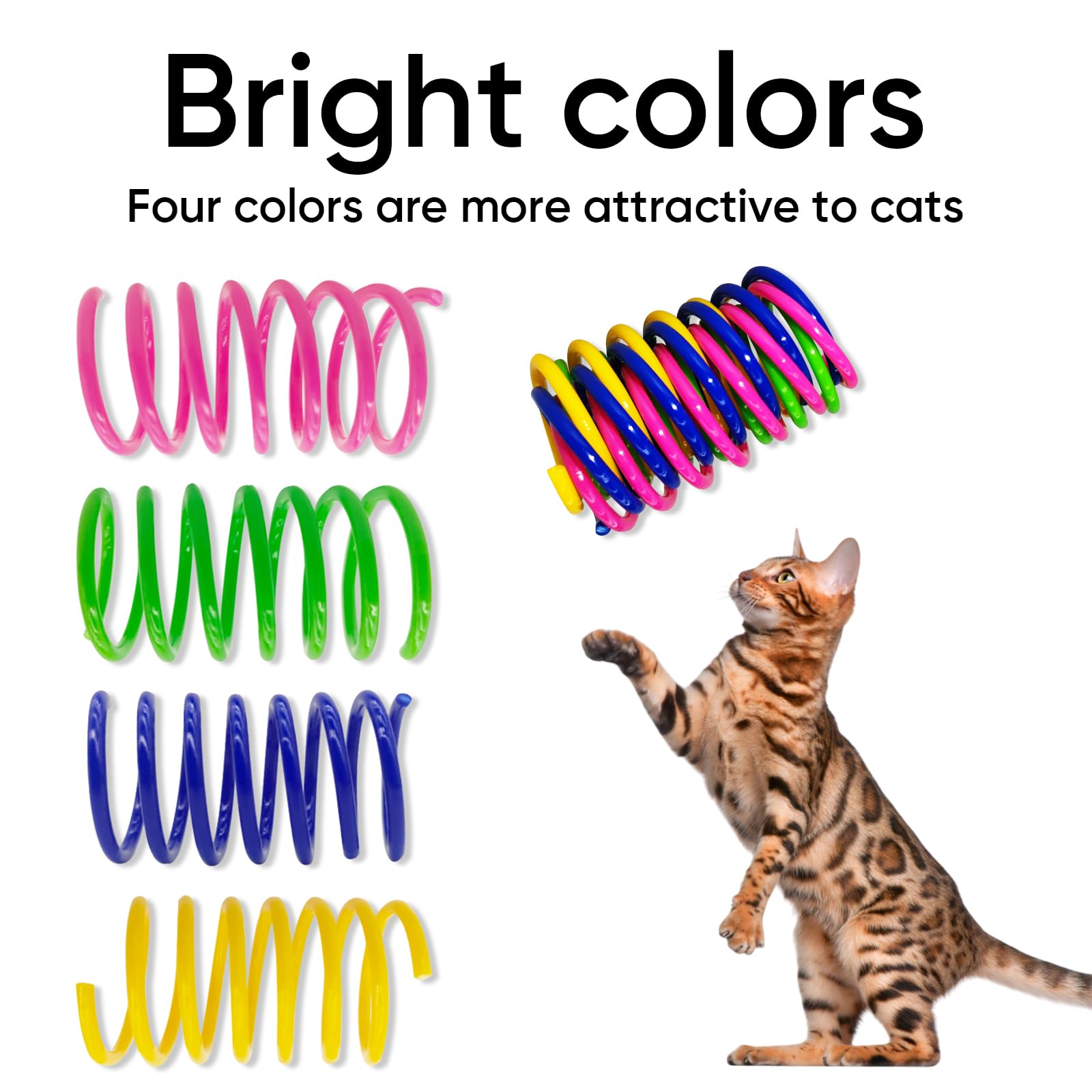 AGYM resortes espirales coloridos para gatos, atractivos para la atención.