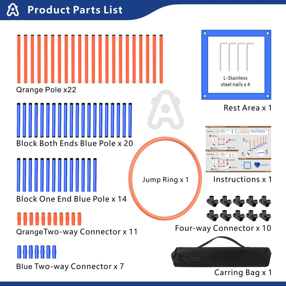 AHAILUOO conjunto-portatil-entrenamiento-perro: ideal para parques y viajes.