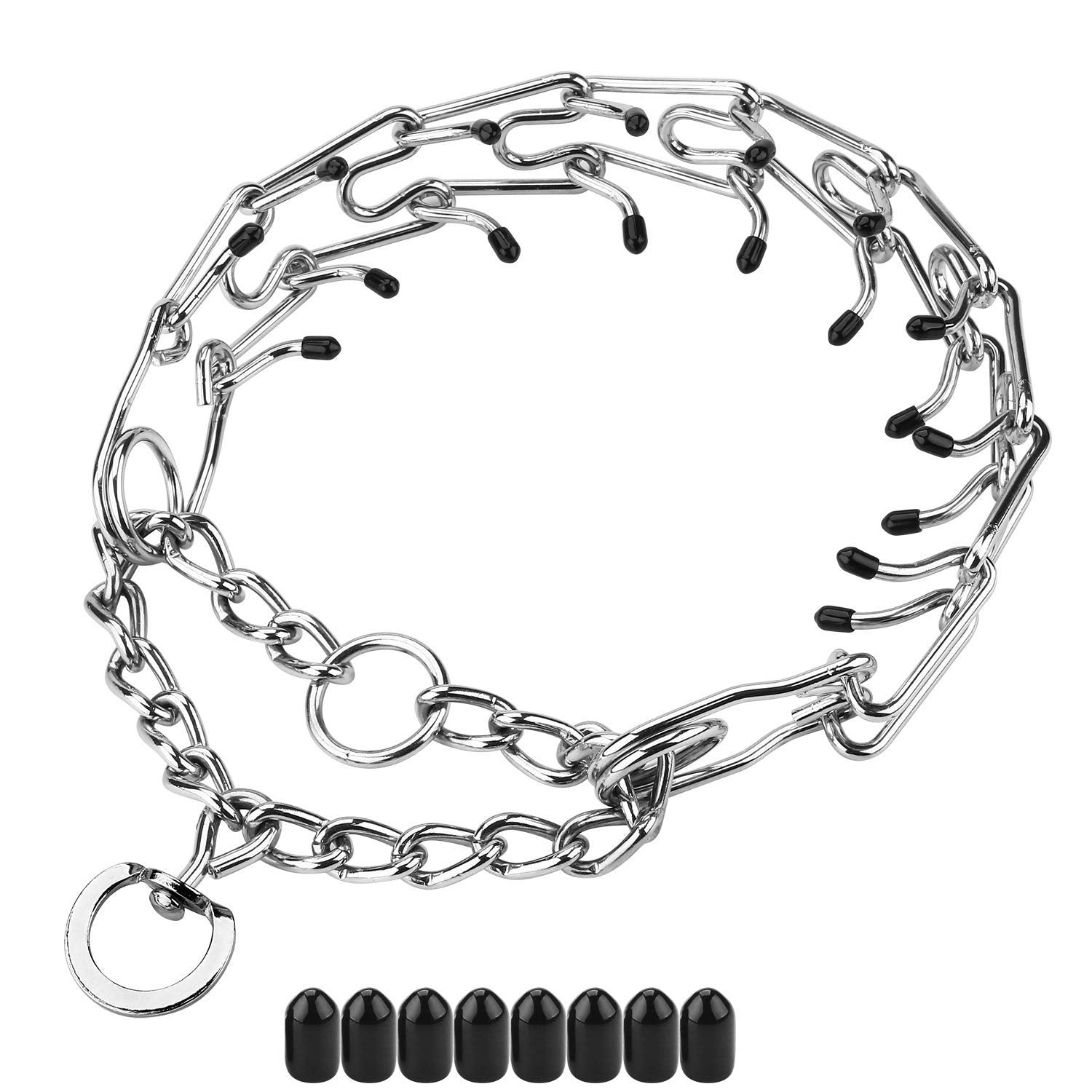 Aheasoun collar de púas con ajuste mediano en acero inoxidable para perros