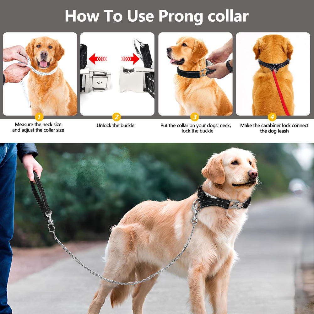 Aheasoun collar pinch ajustable 19.6 pulgadas para perros medianos