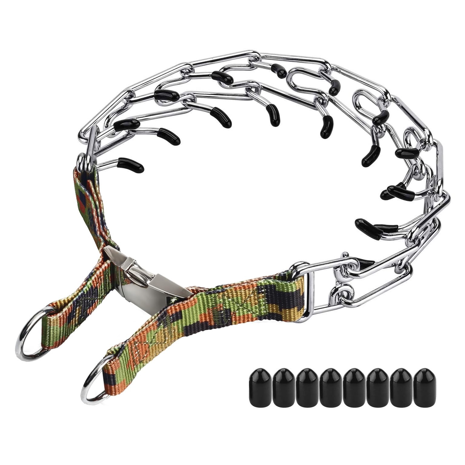 Aheasoun collar de púas con cierre rápido en acero inoxidable, para entrenamiento seguro.
