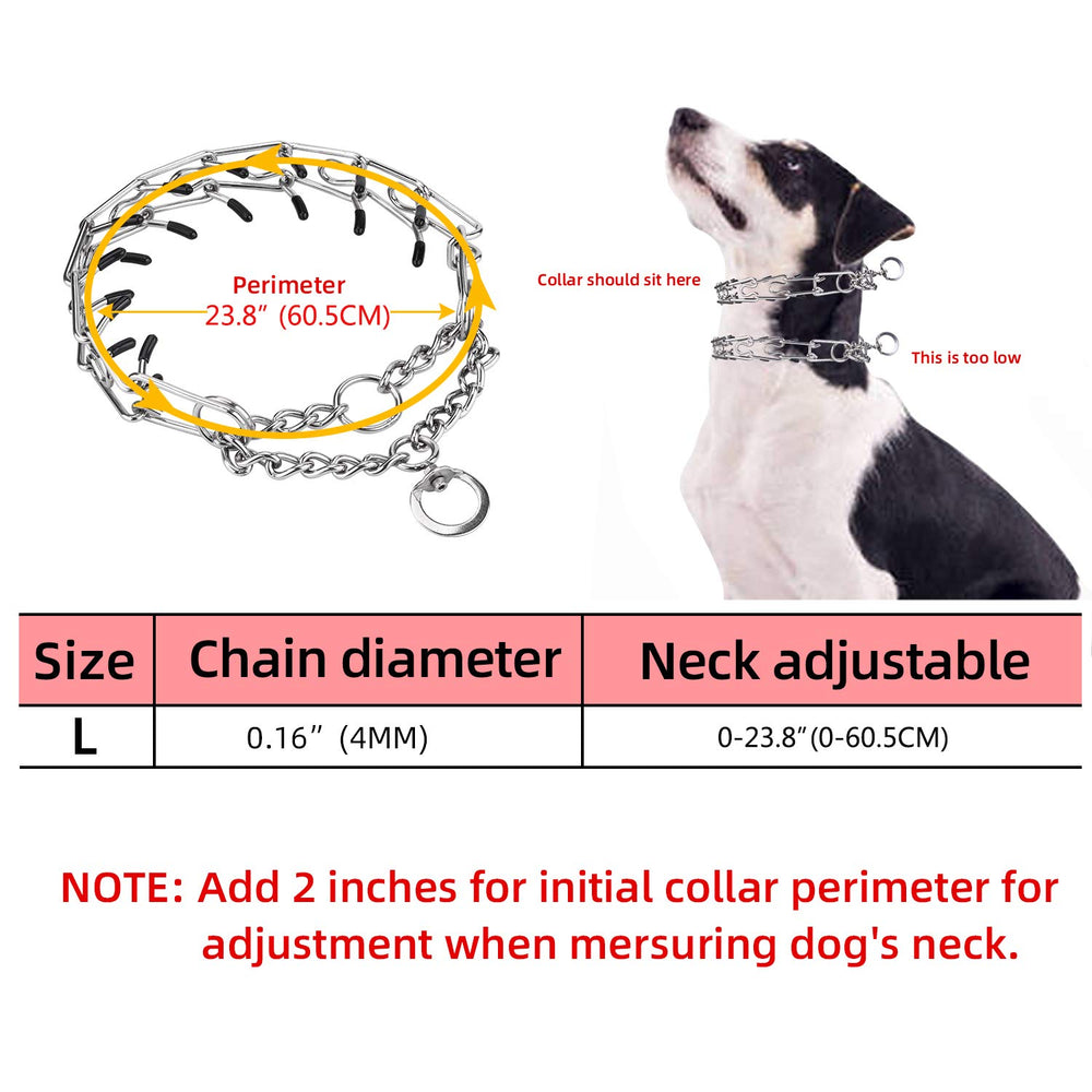 Aheasoun collar prong con tapas de goma para protección del cuello durante el entrenamiento.