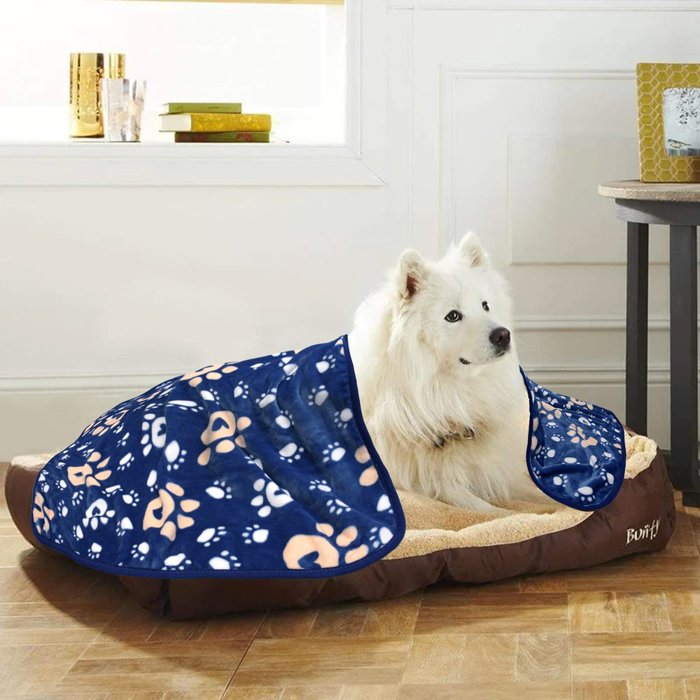 Manta AHOOCUSTOM azul 150x130 cm para perros.