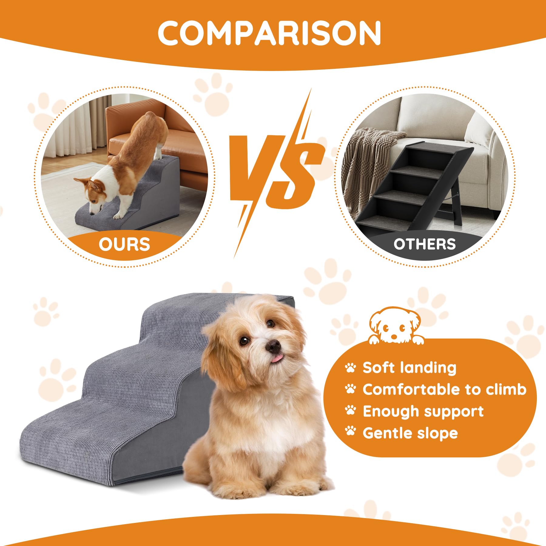 Ahpmeoa escalera para perros, diseño curvo y cómodo.