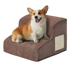 Ahpmeoa escaleras para perros frente a la cama; acceso seguro y cómodo.