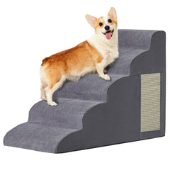 Ahpmeoa escaleras para mascotas en primer plano, apoyo seguro para subir a la cama.