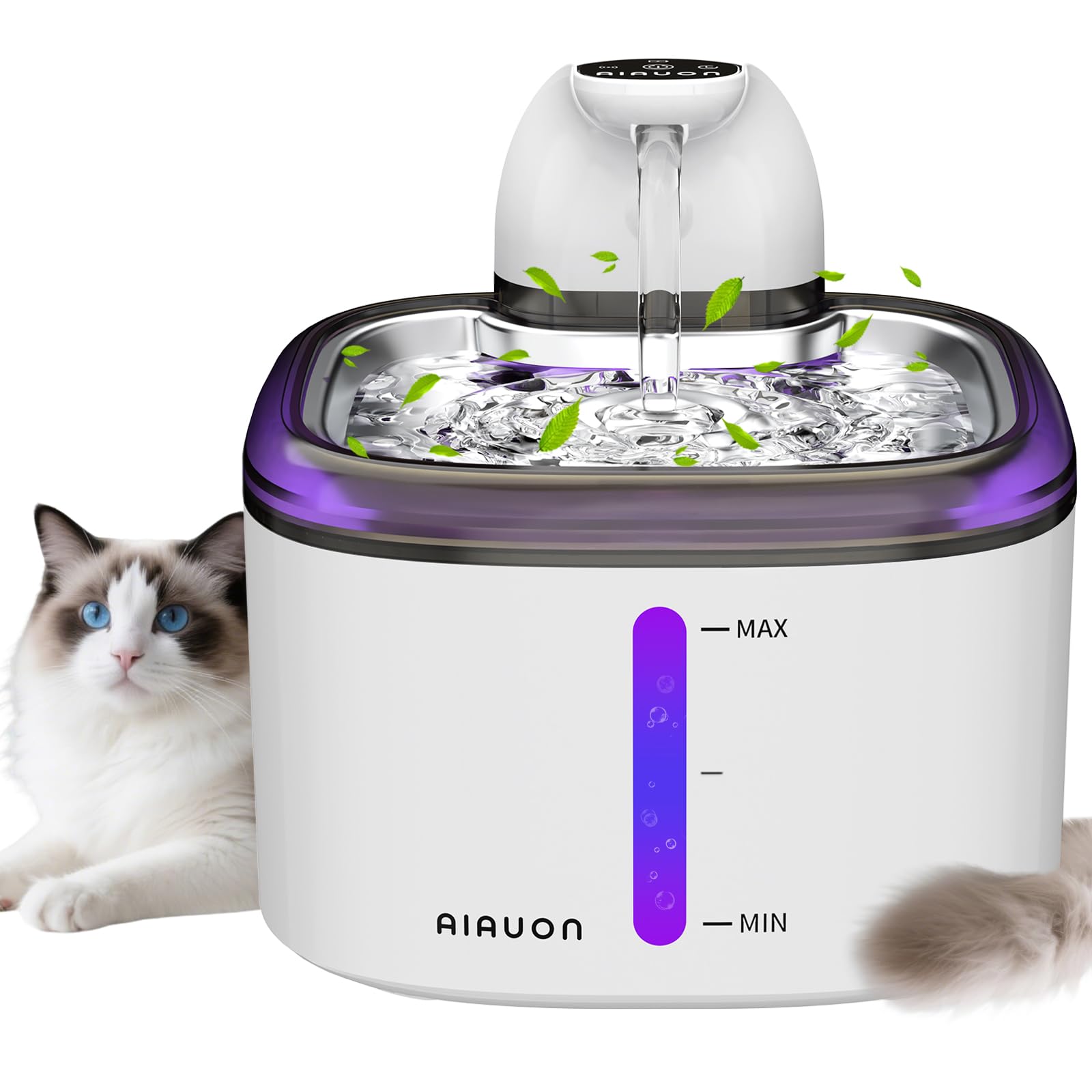 Diseño interior de la fuente AIAUON apto para hogares con mascotas.