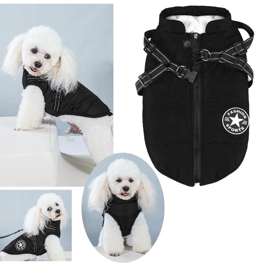 Chaleco Aiboria talla M negro para perros pequeños