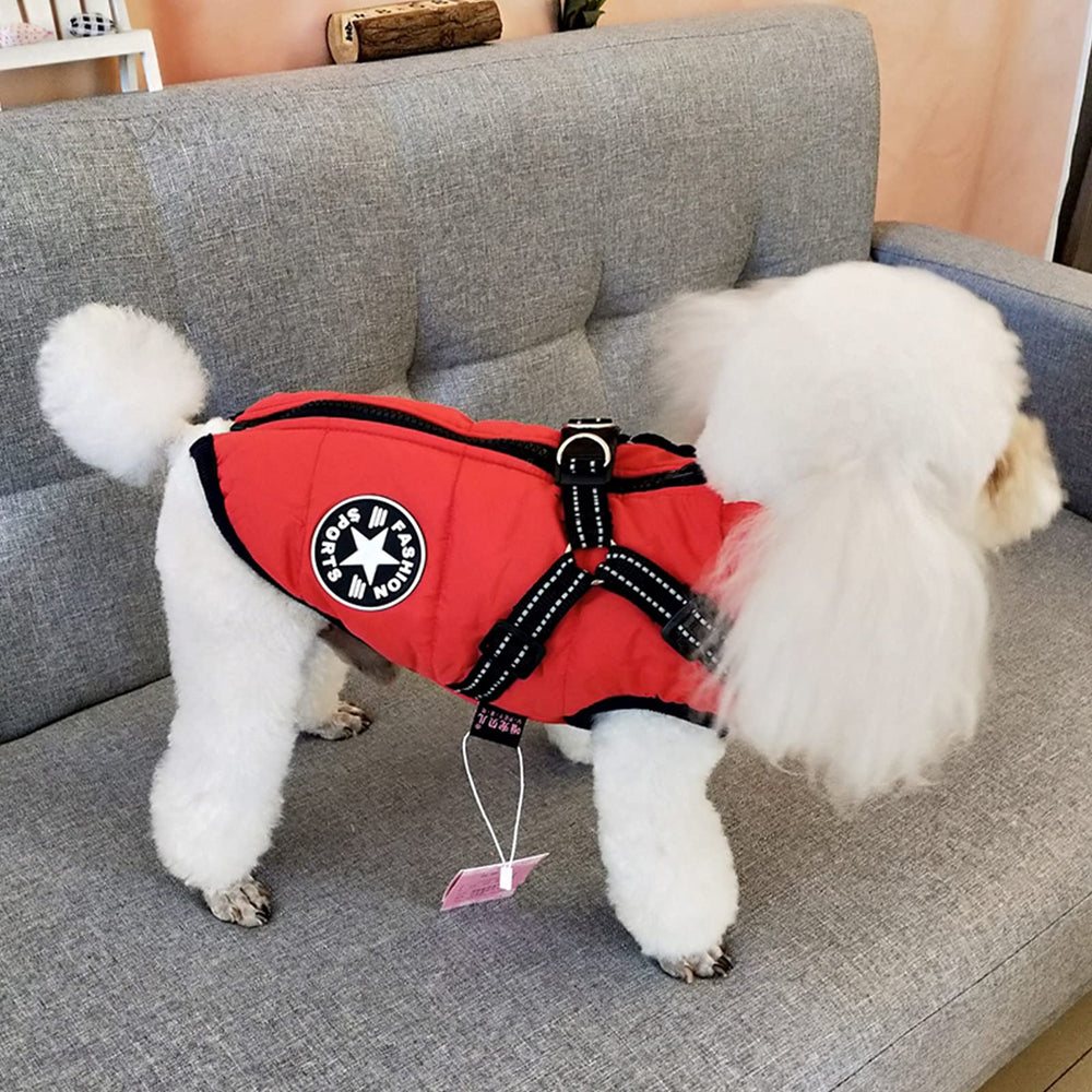 Aiboria chaqueta perro forro polar rojo, mantiene la calidez en días fríos