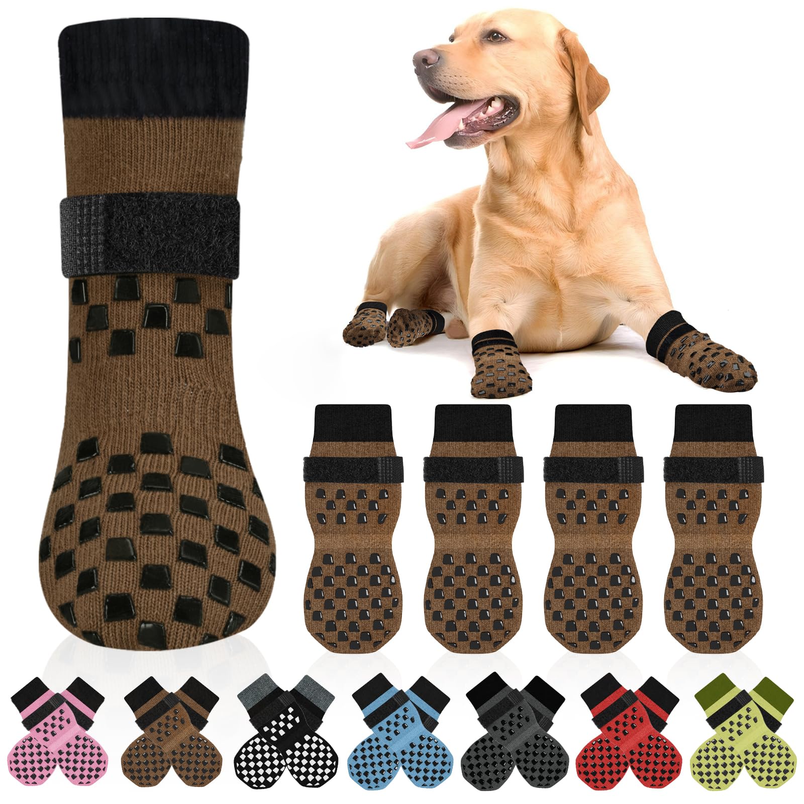 Calcetines antideslizantes AIEDOULER para proteger patas y mejorar agarre