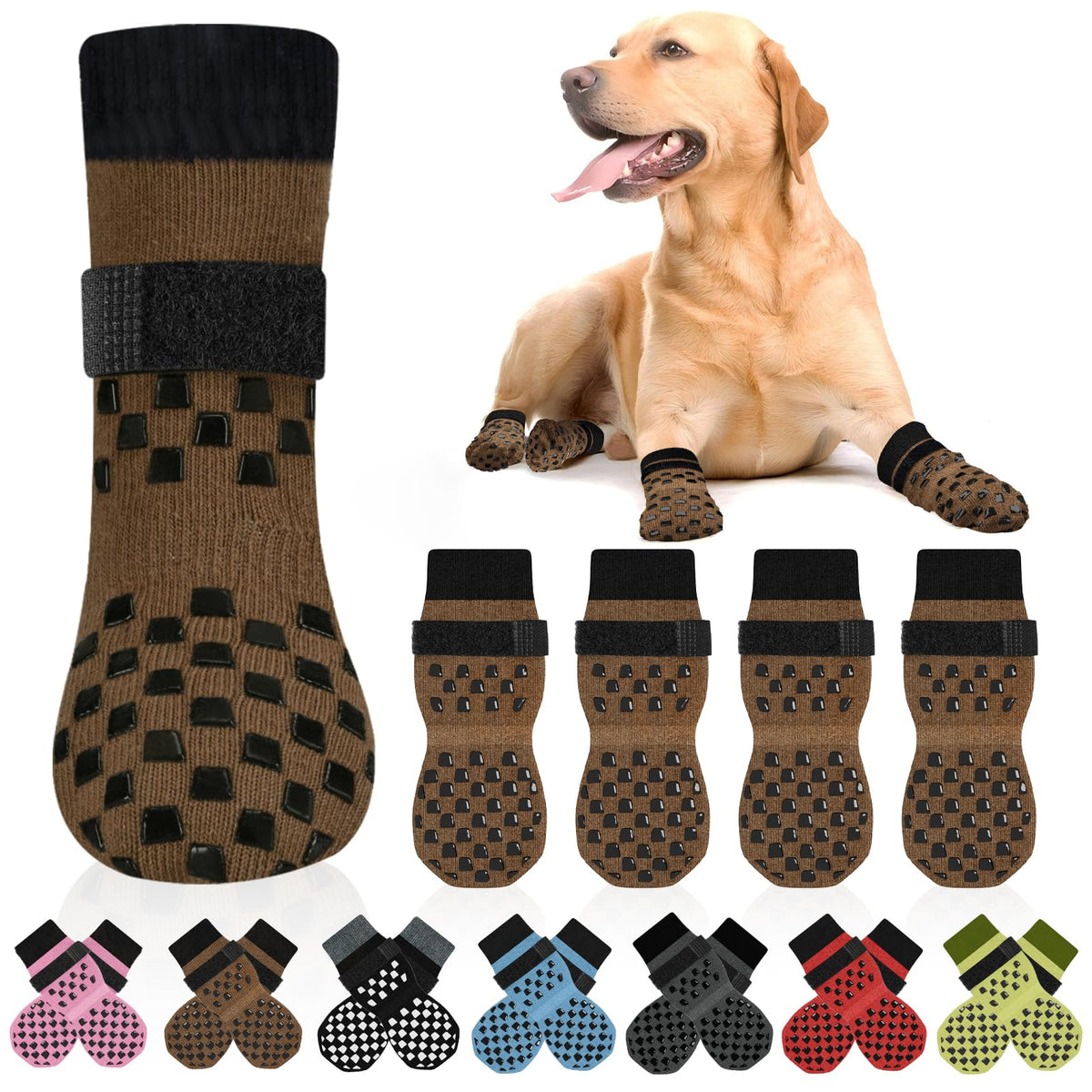 Calcetines antideslizantes AIEDOULER para proteger patas y mejorar agarre